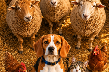 Friedas und die Tiere von Gut Schmitz-Steinbeck im Stall